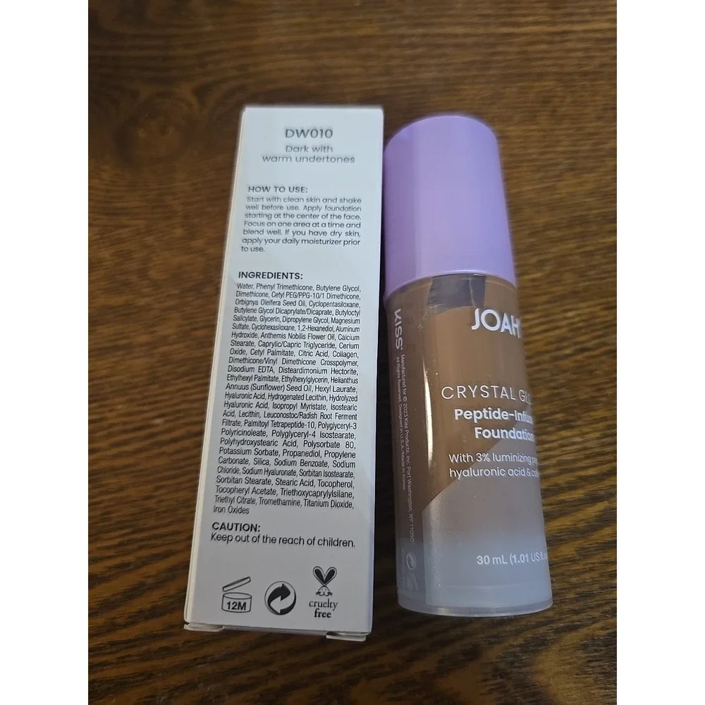 JOAH Foundation‎ Crystal Glow Peptide-Infused DW010 Lot Of 2